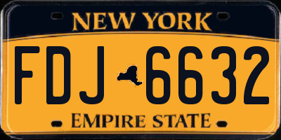 NY license plate FDJ6632