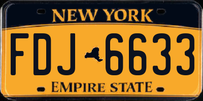 NY license plate FDJ6633