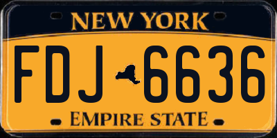 NY license plate FDJ6636
