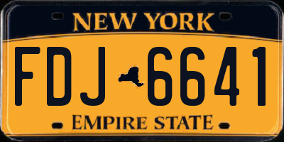 NY license plate FDJ6641