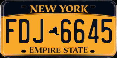 NY license plate FDJ6645