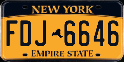NY license plate FDJ6646
