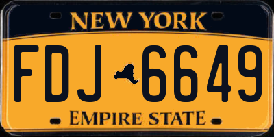NY license plate FDJ6649
