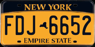 NY license plate FDJ6652
