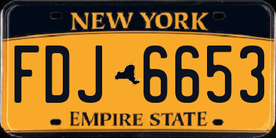 NY license plate FDJ6653