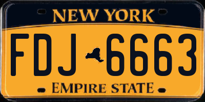 NY license plate FDJ6663