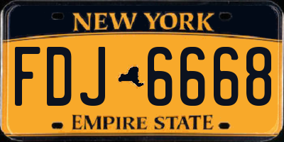 NY license plate FDJ6668