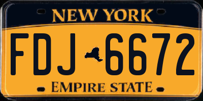 NY license plate FDJ6672