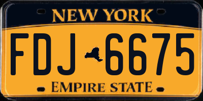 NY license plate FDJ6675