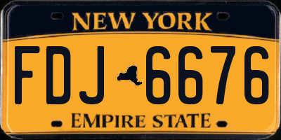 NY license plate FDJ6676