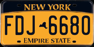 NY license plate FDJ6680