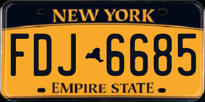NY license plate FDJ6685