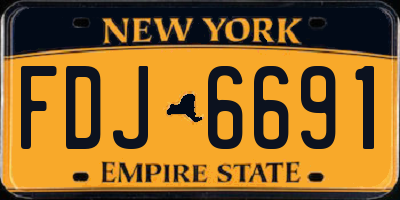 NY license plate FDJ6691