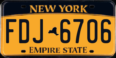 NY license plate FDJ6706