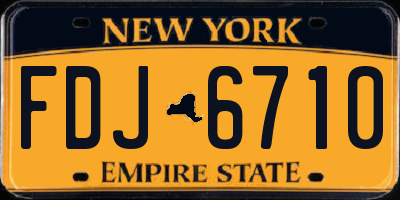NY license plate FDJ6710