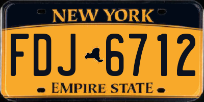 NY license plate FDJ6712