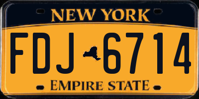 NY license plate FDJ6714