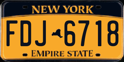 NY license plate FDJ6718
