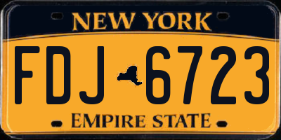 NY license plate FDJ6723