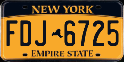 NY license plate FDJ6725