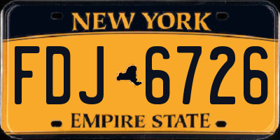 NY license plate FDJ6726