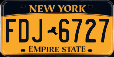 NY license plate FDJ6727