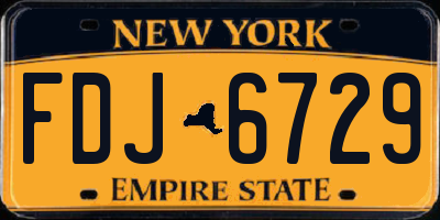 NY license plate FDJ6729