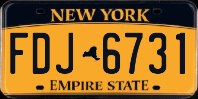 NY license plate FDJ6731