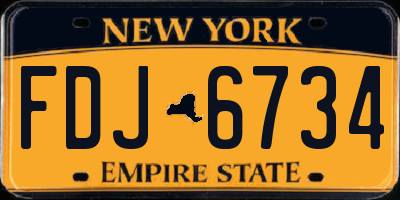 NY license plate FDJ6734