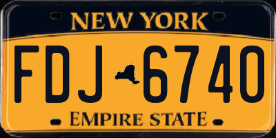 NY license plate FDJ6740