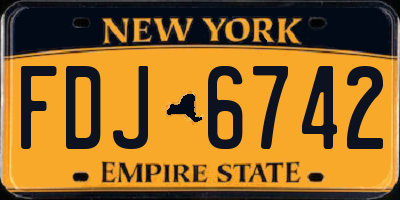 NY license plate FDJ6742