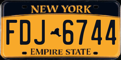 NY license plate FDJ6744