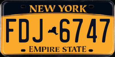 NY license plate FDJ6747
