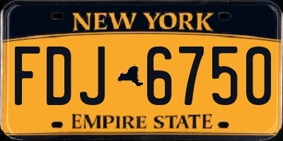 NY license plate FDJ6750