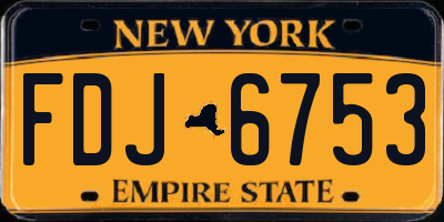NY license plate FDJ6753