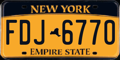 NY license plate FDJ6770