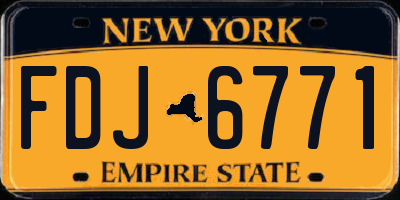 NY license plate FDJ6771