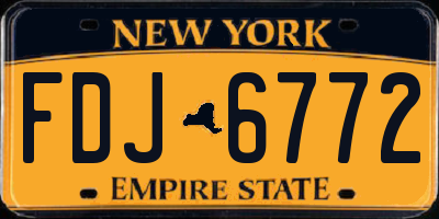NY license plate FDJ6772