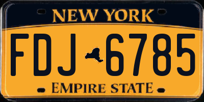 NY license plate FDJ6785