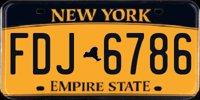 NY license plate FDJ6786