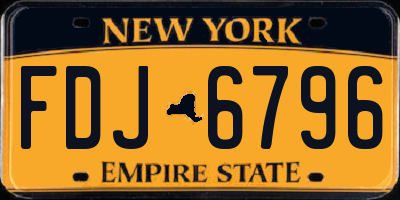 NY license plate FDJ6796