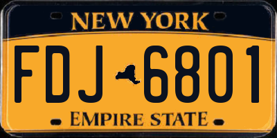 NY license plate FDJ6801