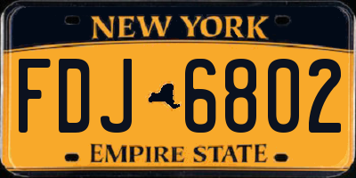 NY license plate FDJ6802