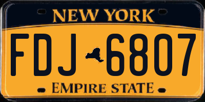 NY license plate FDJ6807