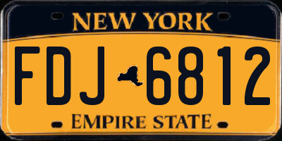 NY license plate FDJ6812