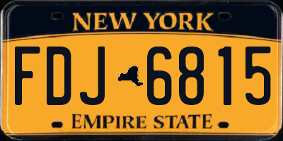 NY license plate FDJ6815