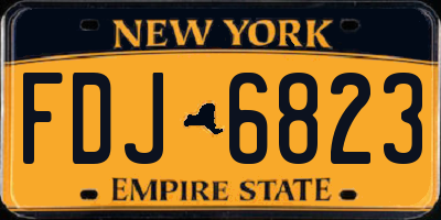 NY license plate FDJ6823