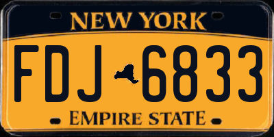 NY license plate FDJ6833