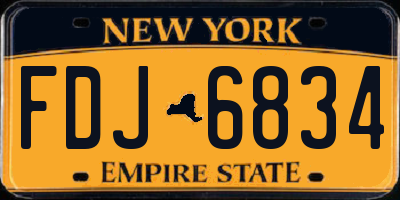 NY license plate FDJ6834