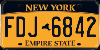 NY license plate FDJ6842